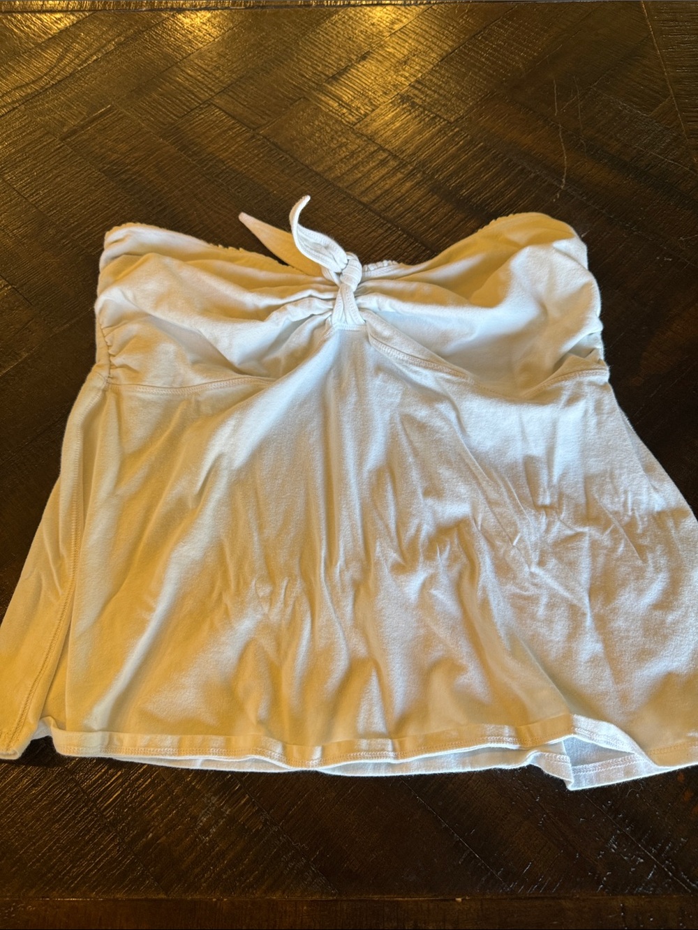 Hollister White Strapless Tie-Front Tank Top